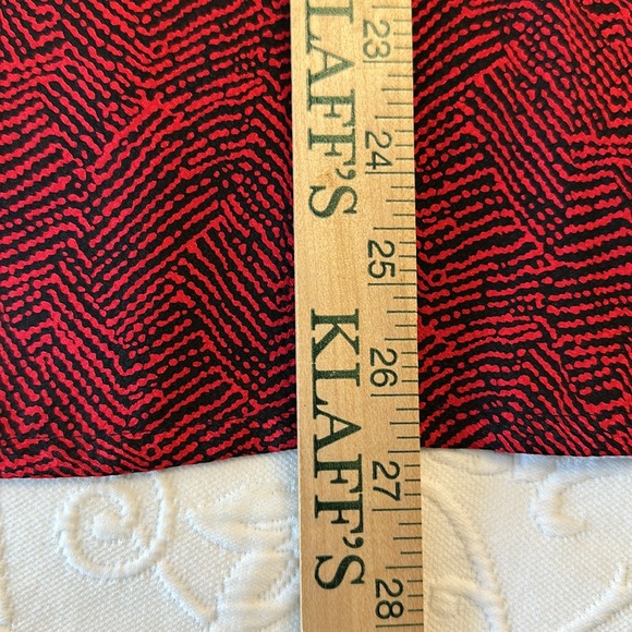Vintage 80's 100% Silk J.L. Sanford for Narragansett Red & Black Blouse & Skirt - Picture 7 of 14